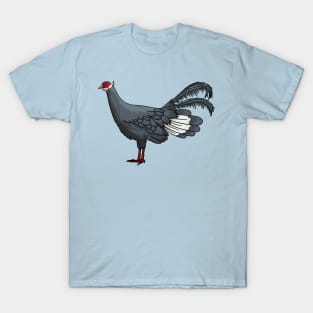 Blue eared pheasant bird cartoon illustration T-Shirt